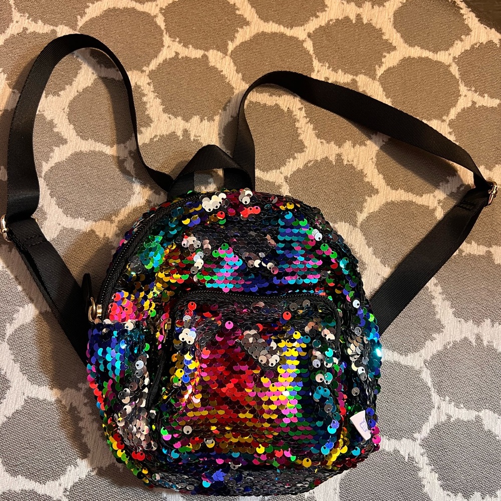 Sequin Multicolor Backpack Y2k Mini Festival Even… - image 1